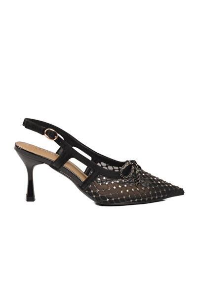Kristen Que Black Stone Embellished Women's Evening Dress Shoes