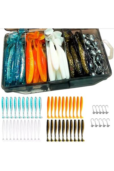 OEM Set Predator 40 Peștișori + Cârlige Jig, 7 cm