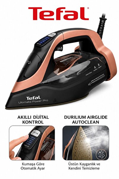 TEFAL Yüksek Basınçlı 3200 W Akıllı Ultimate Power 300 Gr Şok Buharlı Kireç T...