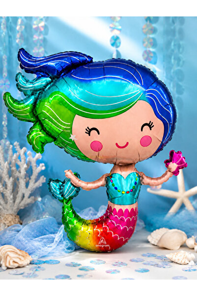 DODOMAR Metallic Mermaid Tail Foil Balloon 72X60 cm Birthday Party Decoration