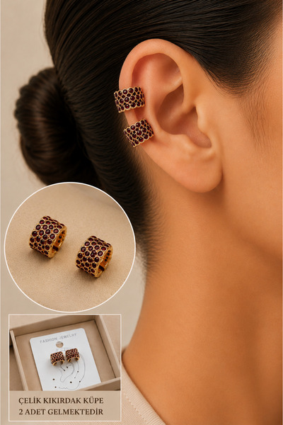 Jack Ferrero Zircon Stone Detailed Cartilage Earring/Earcuff/Conch (No Pierci...