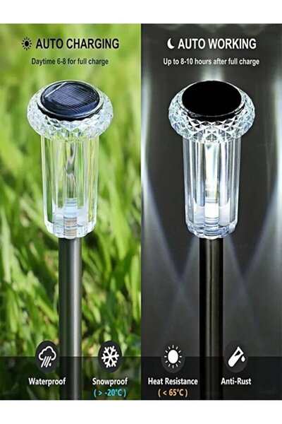 hey Set of 6 Solar LED Lights for Garden and Pathways, Waterproof IP55, Outdo...