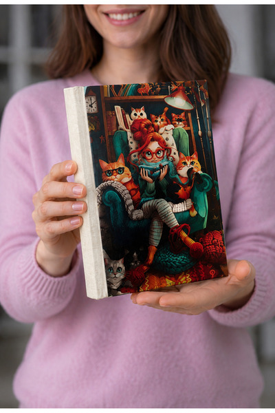 Şımartan غلاف كتاب من القماش بتصميم الفتاة التي تقرأ الكتب - غلاف كتاب من الق...