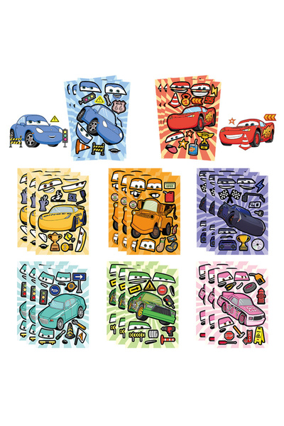 Choice 16PCS 8/16sheets Disney Cars Anime Puzzle Stickers Lightning McQueen M...