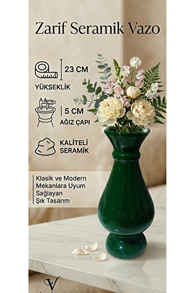 Velorahomee Luksuzna keramička vaza 23 cm - Klasičan i moderni dekor za dom, ...