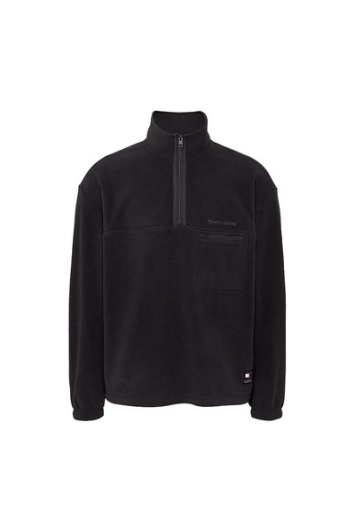 Tommy Hilfiger Hanorac din fleece pentru bărbați, cu fermoar scurt, croială l...