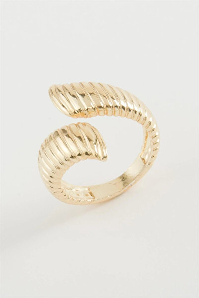 Marsilyan Nvdn- Oval Striped Metal Ring Iegrs-Nvdn1
