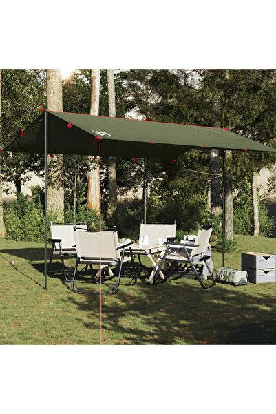 vidaxl Prelata de camping, verde masliniu, 406x306 cm, impermeabila
