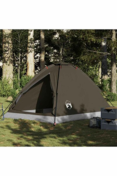 vidaxl Cort de camping cupola pentru 4 persoane, maro, impermeabil