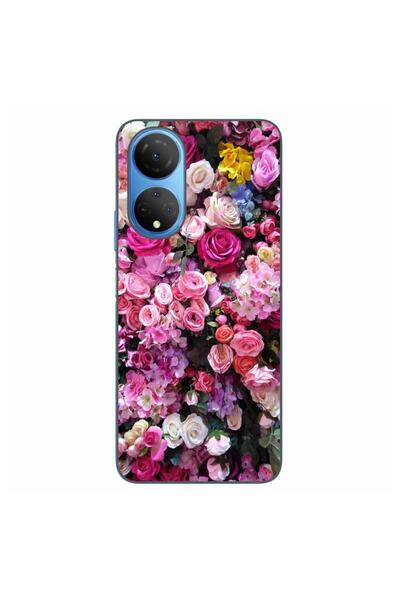 OEM Husa compatibila cu Honor X7 Silicon Gel Tpu Model Trandafiri Roz