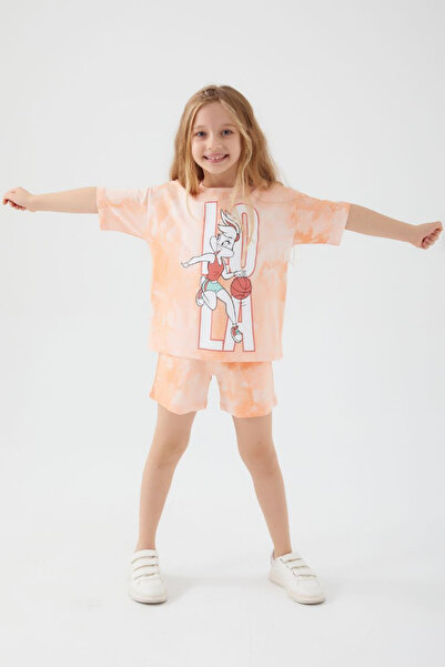 MQ Girls' Pajamas with Round Neck and Looney Tunes Print, Comfortable Summer Set