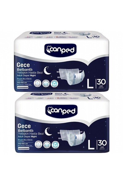 Canped Waistband Nighttime Adult Diapers Large 60 Pieces
