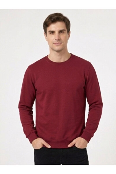 PandaForma Burgundy unisex majica sa okruglim izrezom, dugim rukavima i dva n...
