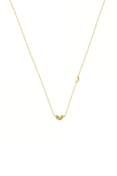 Lisa&Co. Twin Soul Silver Chain Yellow gold plated silver / Zircon / White
