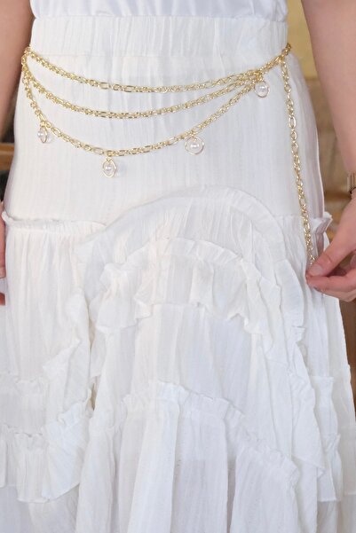 YENGEÇ Multi Chain Pearl Detail Waist Belt