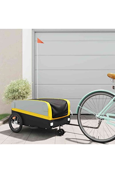 vidaxl Bicycle trailer, black and yellow, 45 kg, iron