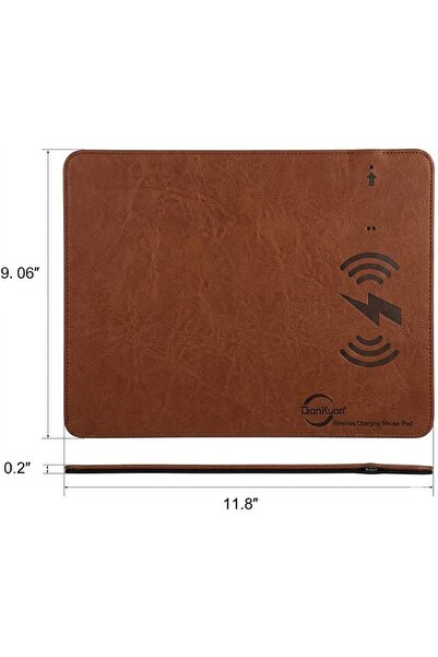 Generic Computer mouse pad with wireless charger for mobile phones (Brown)