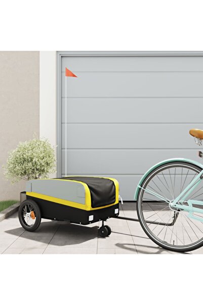 vidaxl Bicycle trailer, black and yellow, 30 kg, iron