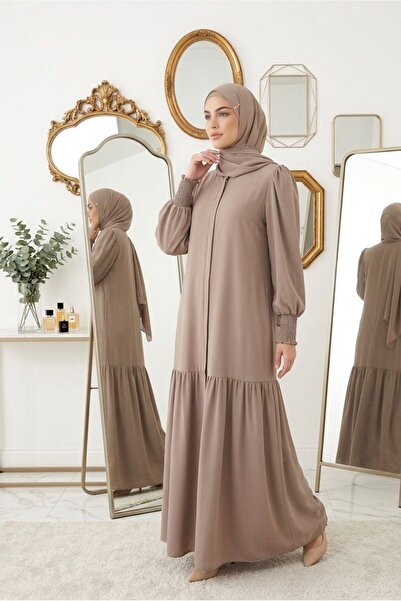 wishne Women's Medina Silk Ferace - High Collar Long Dress, Islamic Clothing,...