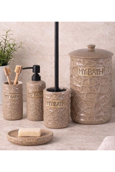 AROW Çıragan Home Porselen 5 Parça Banyo Takımı