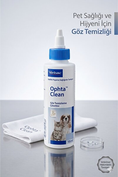 Virbac Ophta Clean Evcil Hayvan Göz Çevresi Bakım Çözeltisi 125 ml (Kedi & Kö...