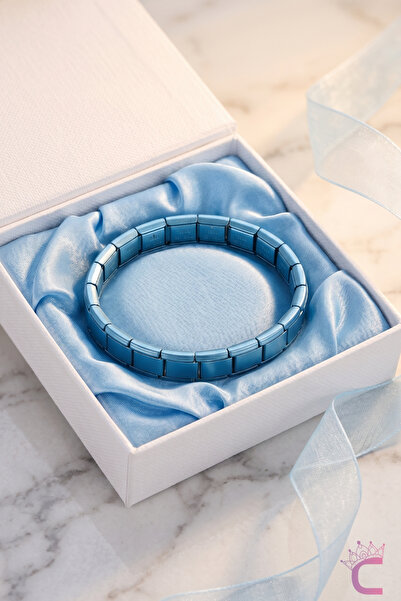Cinderella Accessories سوار سحر إيطالي من الفولاذ المقاوم للصدأ باللون الأزرق...