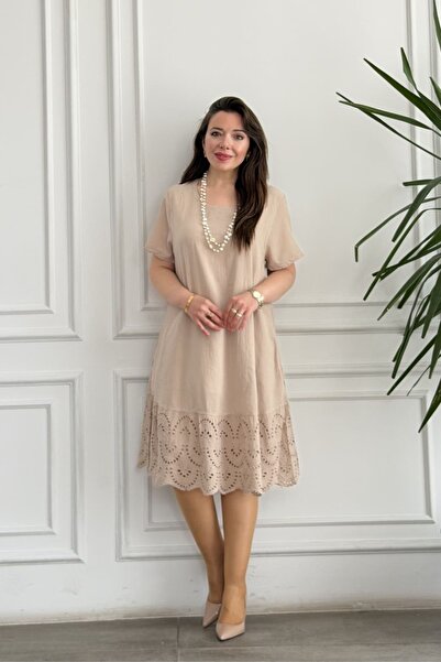 yb yağmur butik Dress with Scalloped Hem Detail