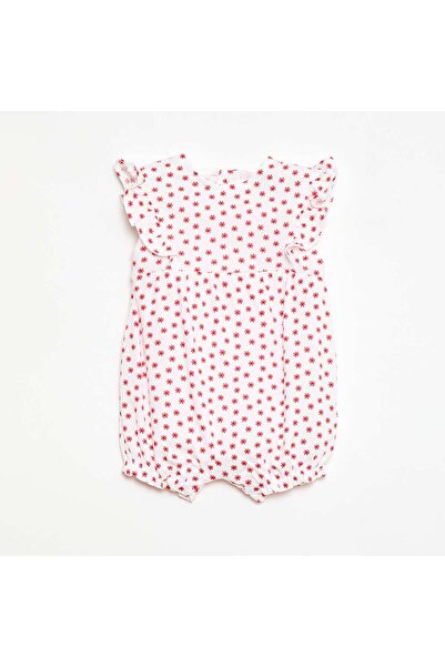KIABI Printed cotton jersey romper RED