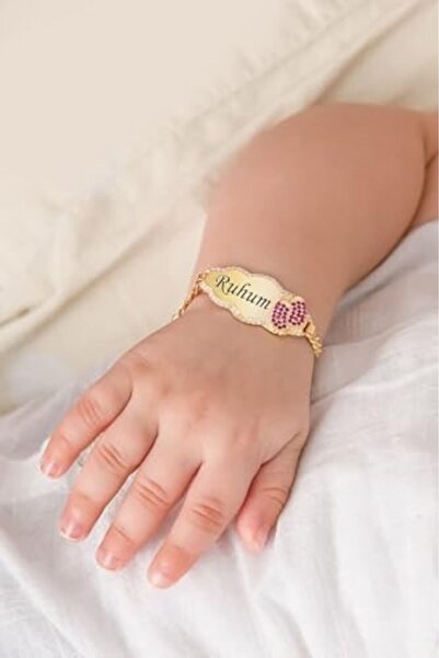 Yıldızan Tamgün My Soul Written Cloud Model Baby Girl Tag 14 Carat Gold Plate...