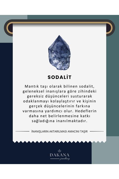 DAKANA JEWELLERY Certified 8 mm Sodalite Stone Lotus Flower Steel Tassel Natural Stone Prayer Beads