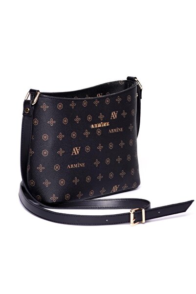 Armine Stylish Modern Useful Daily Women's Shoulder Bag Black Printed Elegant...
