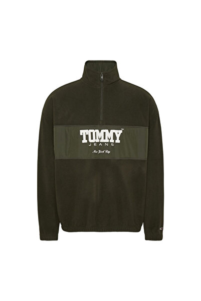 Tommy Hilfiger Hanorac supradimensionat din fleece polar cu jumătate de fermo...