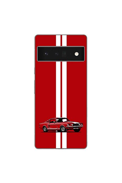 OEM Husa compatibila cu Google Pixel 6 Pro Silicon Gel Tpu Model Red Mustang