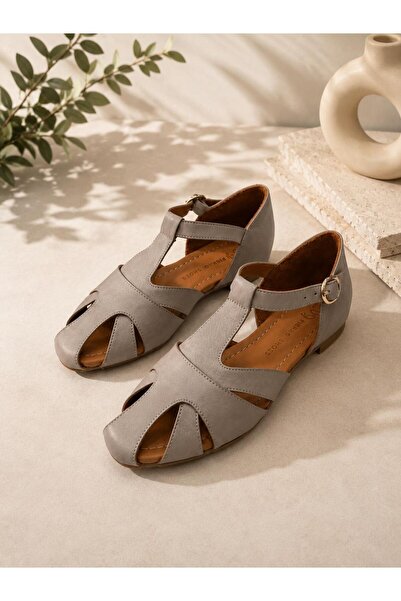 PİERRO SHOES Genuine Leather Belt Detailed Casual Comfortable Women's Sandals