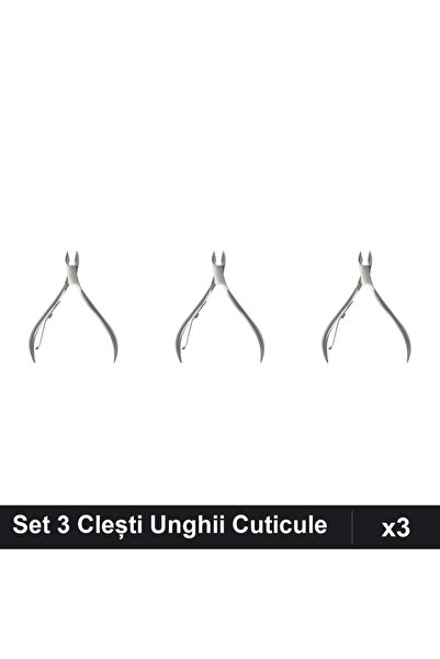 NAİLS Set 3 Clești Unghii Cuticule Profesionali, Manichiură Pedichiură