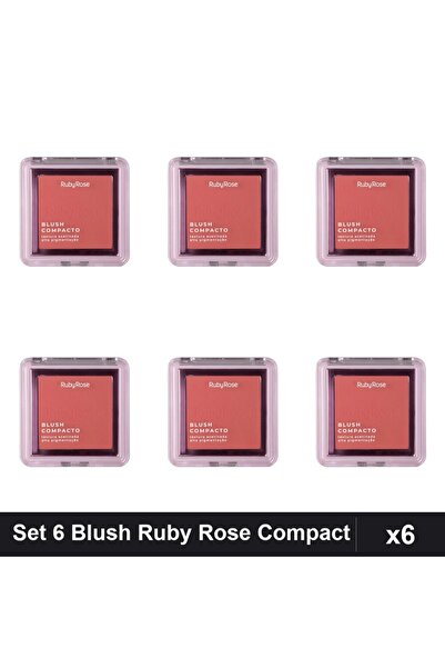 Ruby Rose Set of 6 Blush Compact BL 40 7.3g, Highlighter Blush Makeup