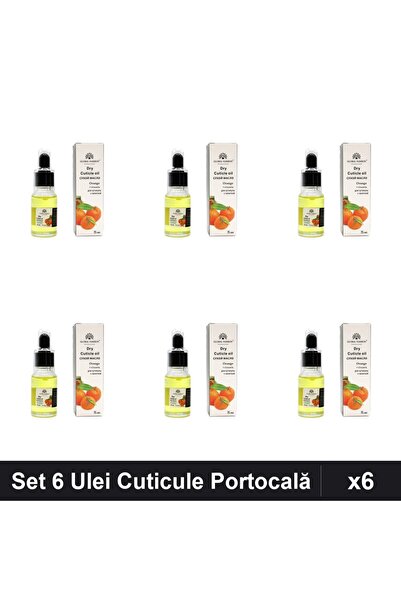 global fashion Set 6 Ulei Cuticule cu Pipeta Portocală 15ml, Îngrijire Unghii...
