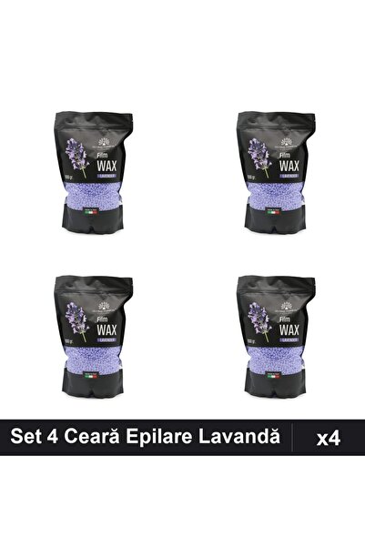 global fashion Set 4 Ceară Epilare Film Wax 450g Lavandă, Epilare Profesională