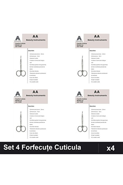 Makeup Set 4 Forfecuțe Profesionale Cuticula AlAlzee, Clești Unghiere Manichiură