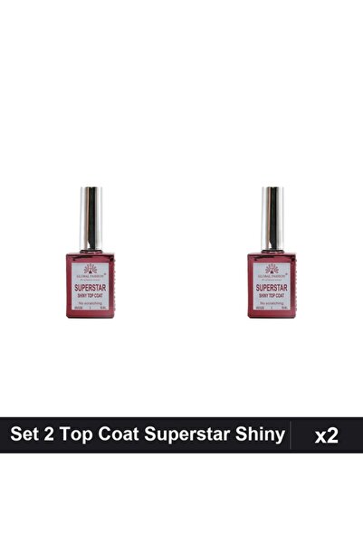 global fashion Set 2 Top Coat Superstar Shiny 15ml, Global Fashion, Nail Poli...