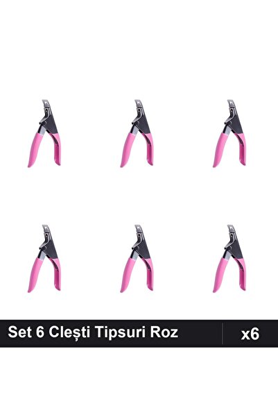 NAİLS Set 6 Clești Unghii Tip Ghilotină pentru Tipsuri, Roz, Manichiură Profe...