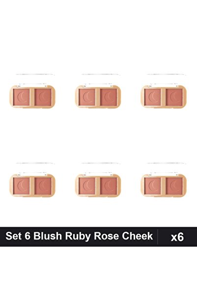 Ruby Rose Set of 6 Blush Palettes Cheek To Cheek 03, Professional Facial Illu...
