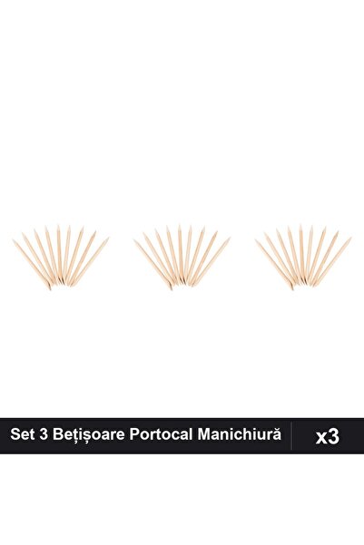 NAİLS Set 3 Bețișoare Portocal Manichiură, 10 Buc/Set, Accesorii Unghii Profe...
