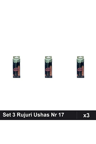 TLM Set 3 Rujuri + Creioane Ushas Nr 17, Buze Gloss Manichiura, Culoare Neutra