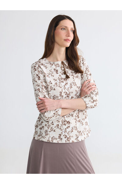 LC Waikiki Vizyon New Season Tie Neck Floral Blouse