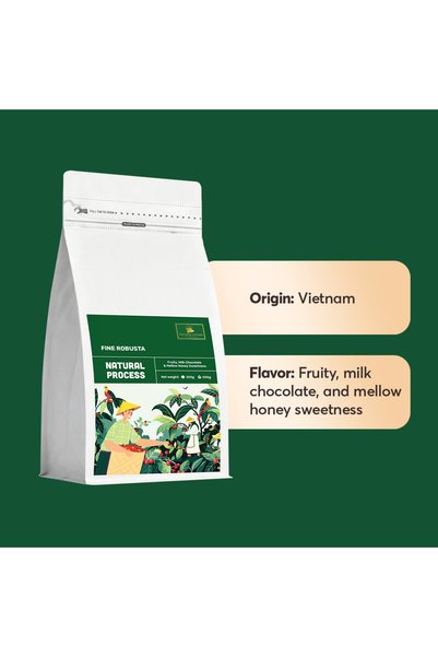The Caphe Vietnam Fine Robusta Coffee – Anaerobic Natural Process (Single Origin, Whole Beans) 500g | Medium Roast, Fruity & Complex, Freshly Roasted in Dubai