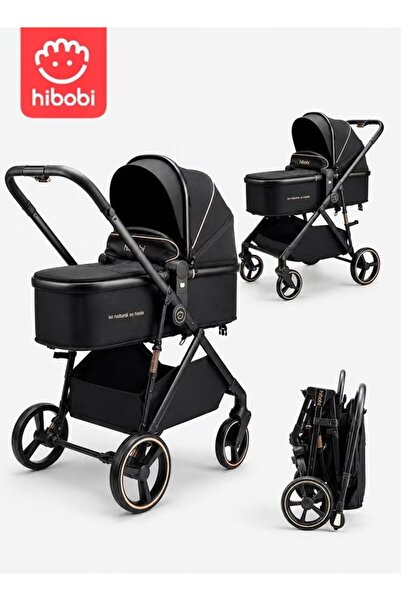 hibobi 2-in-1 Baby Stroller Pram, Bassinet Seat, Foldable Pushchair, Suspensi...