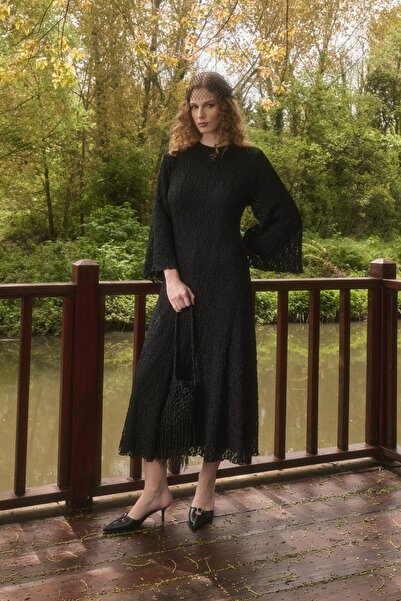 Birgül Bektaş Black Gardenia Lace Dress