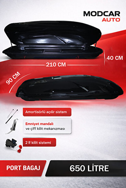 MODxAUTO 650 LİTRE SİYAH RENK PORT BAGAJ GARANTİLİ