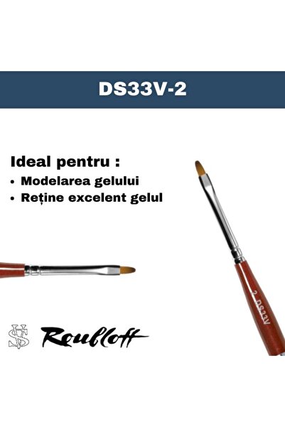 Roubloff Perie de unghii cu capac, DS33V Nr. 2, fabricat din peri sintetici
